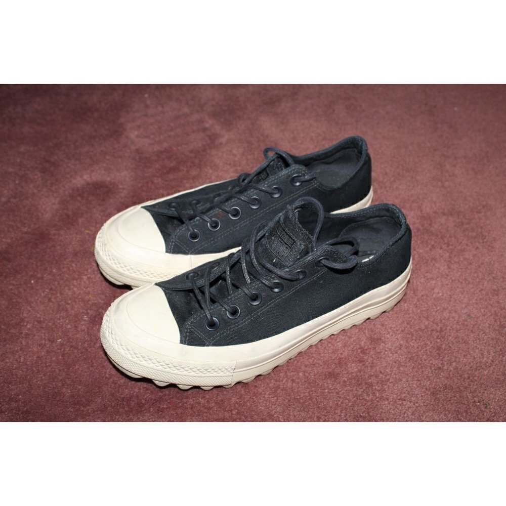 Converse Chuck Taylor All Star Lift Ripple Ox Women Black Sneakers 8 chunky Y2K